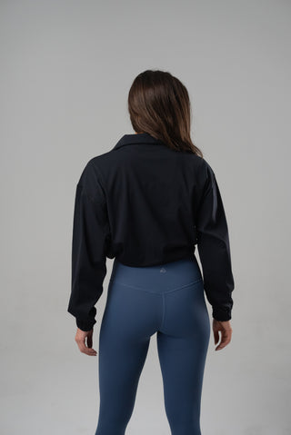 Alyth Active Gravity Breaking Free Pullover in Black - Women's Running Clothing Front View