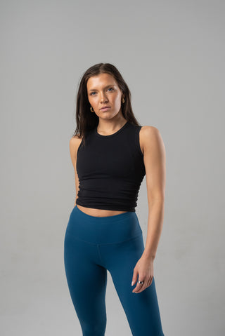 Alyth Active Gravity Soaring Tank in Black - Women's Workout Tank Top Front View