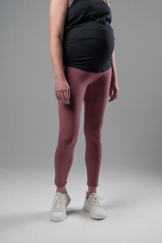 Alyth Active Serene Safe Haven Maternity Legging in French Rose - Women's Athletic Leggings Side View
