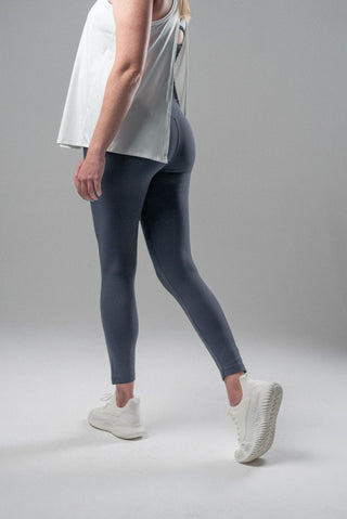 Alyth Active Serene Safe Haven Maternity Legging in Steel Blue - Women's Athletic Leggings Side View