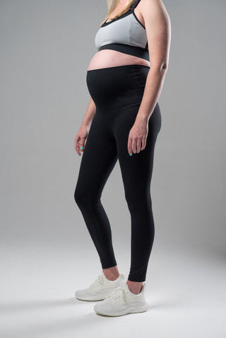 Alyth Active Serene Safe Haven V2 Maternity Legging in Black - Women's Athletic Leggings Back View