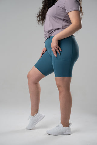 Alyth Active Serene Simply Short in Army Green - Women's Running Shorts Back View