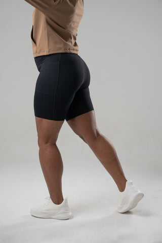 Alyth Active Serene Simply Short in Black - Women's Running Shorts Back View