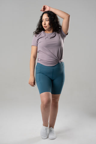 Alyth Active Serene Simply Short in Teal - Women's Running Shorts Detail View