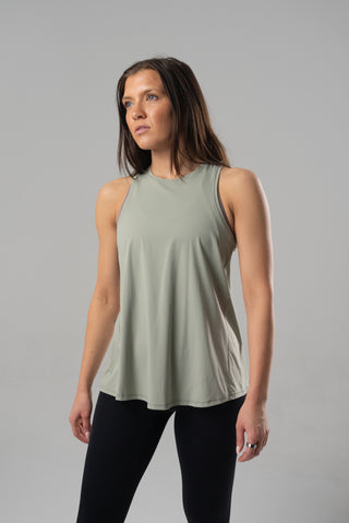 Alyth Active Serene Soft Fiercefully Tank in Sage - Women's Yoga Tank Top Front View